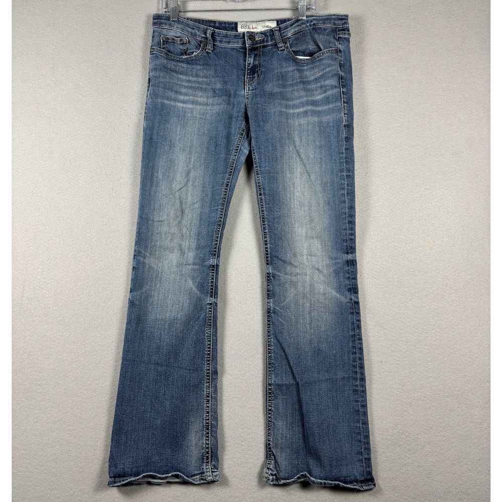 BKE Stella Bootcut Jeans Low Rise Embroidered Pockets 31x31.5 Medium Blue Wash